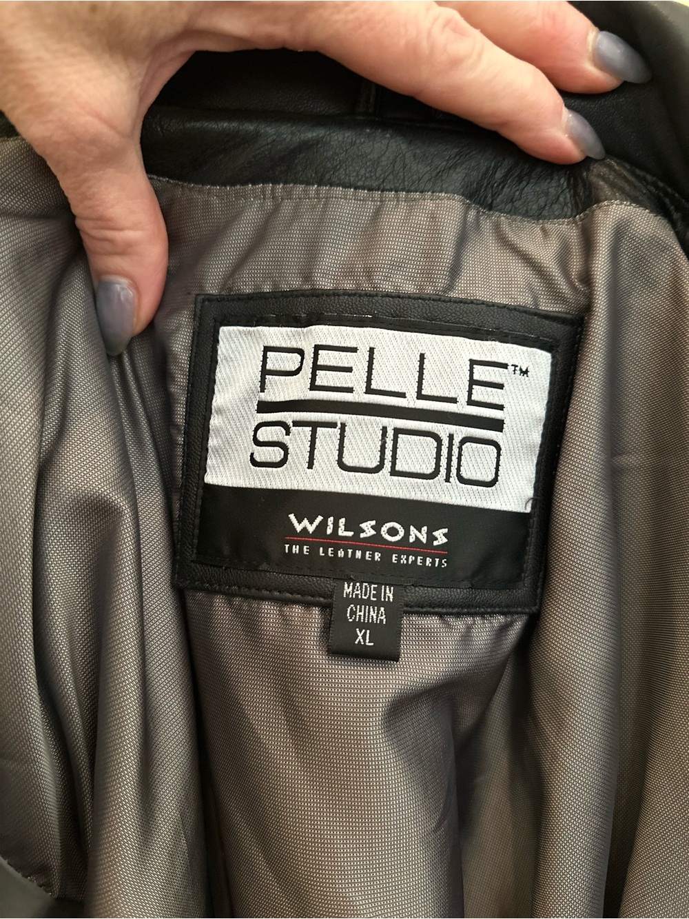 Vintage Wilson’s Leather Pelle Studio Black Leather Button-Up Jacket - Picture 11 of 14